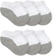 [Jefferies Socks] Llc Unisex-baby Newborn 6 Pack Seamless Sport Half Cushion Low Cut Socks