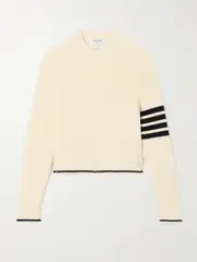 Thom Browne - Ribbed Cable-knit Wool Sweater - White - IT40