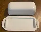 AONCO Butter Dish, Beige Wheat Straw Butter Container Holds 7" x 2" x 2"