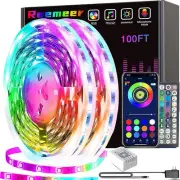 100ft RGB LED Strip Lights Music Sync Remote Control Smart Home Lighting