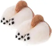 2pcs Felt Corgi Butt Pendant Adorable Decorative Keychain for DIY Crafts Unique Acorn Design for Personal Use