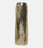 [Dolce & Gabbana] Dolce & Gabbana Sequined maxi skirt AU 14 gold