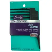 Goody Total Texture Pick Comb Long Teeth Volume & Lift Gently Detangle Black