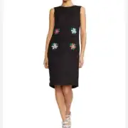 NWT Cynthia Rowley Black Flower 4 Pocket Mini Dress Small