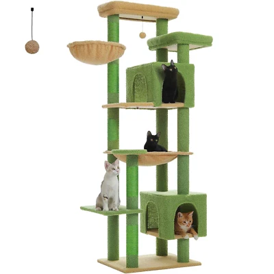 Large Cat Tree Tall Cat Tower for Indoor Cats Multi-Level Plush Cat Condo