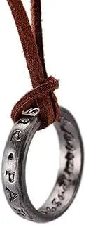 [OfficialOtaku] Uncharted Nathan Drake Silver Ring Cosplay Pendant Necklace - Brown/Silver, One Size, Metal