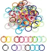 Flat Split Key Rings 100 PCS Metal Colorful Paint Split Keychain Rings 30mm Flat Split Rings Keyring Making Kit for Home Car Keys Attachment DIY Crafts Decorations (Random Color)