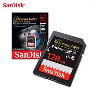 SANDISK Extreme PRO 128G 256G SDXC UHS-I U3 V30 200MB 高速 記憶卡