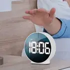 Modern Bedroom Decor Bedside Clock Digital Alarm Clock Curved LED Clock