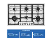 Smeg 90cm Classic Gas Cooktop