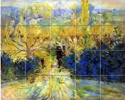 Art Impressionism View From Veranda Mural Ceramic Backsplash Bath Tile #1480