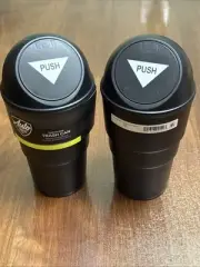 (2-pack) Auto Drive Cup Holder Trash Can, Black, Automotive Interior Accessories