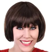 Brown Bob with Fringe Flapper Wig - Paige