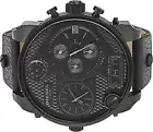 Diesel DZ7193 Mr. Daddy Black Multi Movement Black Leather Band Watch, With Box