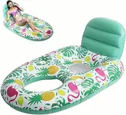 1pc Inflatable Pool Lounger Chair with Cup Holder, Oversized PVC Float for Adults, Ideal for Pool, Lake, Beach LWX