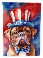 Dogue de Bordeaux Patriotic American House Flag Large Porch Sleeve Pole