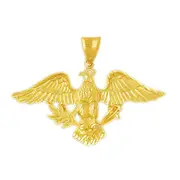 14K Gold United State Seal Eagle Pendant