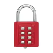 Push Button Combination Padlock 8-Digit 4-Position Lock Red