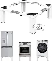 ANBase Heavy-Duty All Steel Laundry Pedestal 16" Height, Full size Universal Washing Machine Stand, Dryer Stand, Suitable for all Washer and Dryer Stand(White)