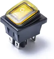 SWOOMEY 6 Rocker Walking Stick Pedal Lock Marine Toggle Switch Ys Switch LED Toggle Switch Lighted Toggle Motorcycle Cable Tool Marine Switch Boat Car Pedal Lock LED Switch Yellow