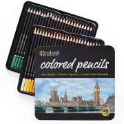 HB-CPTB072 48 Colors Pre-Sharpened Oily Colored Pencil Set Sketch Painting Pencils Crayons For Drawing Coloring School Art Supplies for Kids & Adults