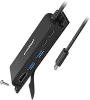 mbeat® Mountable 5-Port USB-C Hub, 4K HDMI HD Display, 60W PD Pass-Through Charging, 2 x USB 3.0 Ports, 2 x USB-C Ports, Smart Mountable Design with Screws and Hook and Loop Strip Tape