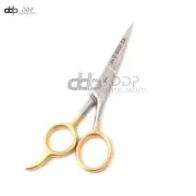 4.5" Hair Cutting Scissors/barber Shears - Ice Tempered With Gold Handles