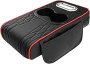 mivceklw Car Armrest Elbow Rest Pad, Multifunctional Center Console Booster Cushion, Automotive Armrest Pad with Cup Holder, Tissue Box, Soft, Comfortable, with Elastic Bands