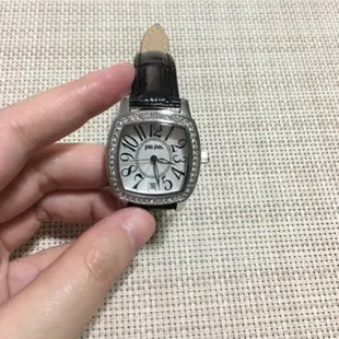希臘Folli Follie 黑白色日期銀色水鑽復古名媛風 復古風 手錶