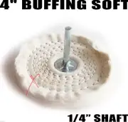 4" Buffing Soft Polishing Wheel W/1/4" Shaft Buffer Polish