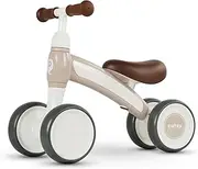 QPlay Baby Walker Balance Bike Ages 10-36 Month Kids' Balance Bikes for 1 Year Old Boys & Girls Pre-School First Bike with 4 Wheels No Pedal Riding Toddler Toys 2 Year Old Birthday Gifts