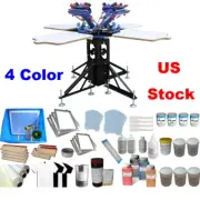 Silk Screen Printing Kit Micro Registration 4 Color Press Printer + Ink Squeegee
