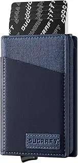 [DUGRAFT] Card Holder Wallet with ID Window, Mens RFID Blocking Minimalist Slim Pop-Up Wallet Aluminum Metal Credit Card Case, Holds 10 Cards