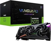 MSI Gaming Graphics Card RTX 5070 12G Vanguard SOC Launch Edition (12GB GDDR7, 192-bit, Extreme Performance: 2655 MHz, DisplayPort x 3 2.1a, HDMI 2.1b, NVIDIA Blackwell Architecture)