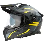 O'NEAL A-SRS Spike Matt Black Grey Yellow Adventure Full Face Helmet