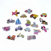 Cartoon Transportation Wood Buttons -2 Holes Wooden Button Craft Materials 50Pcs