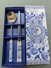 Blue And White Porcelain Stainless Steel ChopStick Set