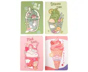 4Pcs A5 Notebooks Smooth to Write Cartoon Pattern Cover Portable Paper Mini Notepads for Students-8