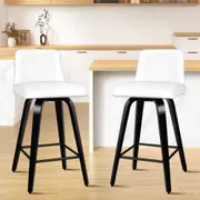 2x ALFORDSON Bar Stools Bailey Mid-back White Black