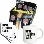 3dRose cgb_151522_1 Best Lesbian Ever-Fun Gay Pride Funny-Humor-Black Text-Coffee Gift Basket, Multicolor