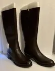 Franco Sarto Cecily Oxford Brown Leather Boots New In Original Box 9.5M Zip Boot