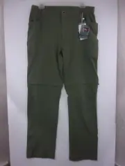 NEW Makino Woman W32 L32 Army Green Convertible Hiking Camping Pants