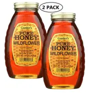 Gunter's Pure Wildflower Honey 16 oz glass bottle - Pack of 2