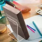 4 Pieces Bookends,Clear Acrylic Bookends For Shelves,Heavy Book *^ Duty F5W3
