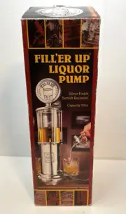 Filler Up Liquor Pump Godinger 32oz silver finish high octane alcohol 20" tall