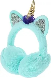 [Minkissy] Unicorn Earmuffs Plush Fluffy Ear Muffs Warm Earmuff Christmas Warmer Unicorn Ear Covers