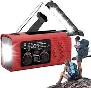 Solar Wind Up Radio, Hand Crank Radio, Am/Fm NOAA Portable Weather Radio with USB Charged & Solar Power for Supplies, Outdoor Sport, Survival Equipment