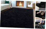8x10 Area Rugs for Living Room, Large Fluffy Rugs for Bedroom, 8ft x 10ft Black