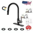 High Arc Stainless Steel Kitchen Faucet with 360° Rotation and Pull Down Sprayer