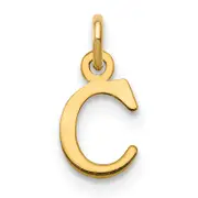 10K Yellow Gold 10Ky Cutout Letter C Initial Charm